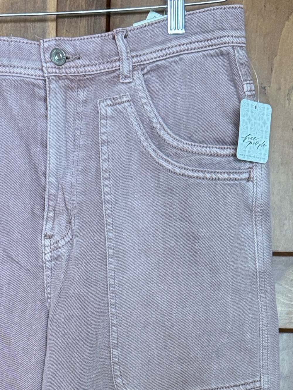We The Free Women’s Mid Rise Crop Wide-Leg Jeans in Dusty Rose Size 28
